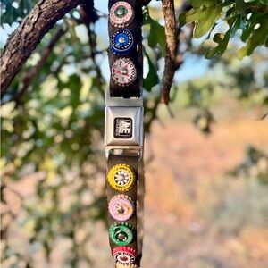 Colorful Button-Embellished Women's Belt